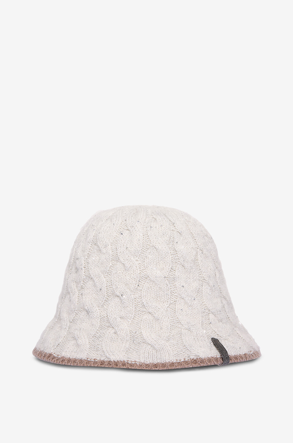 BRUNELLO CUCINELLI Chapeau cloche en maille tressée à sequins Femme GRIS 1