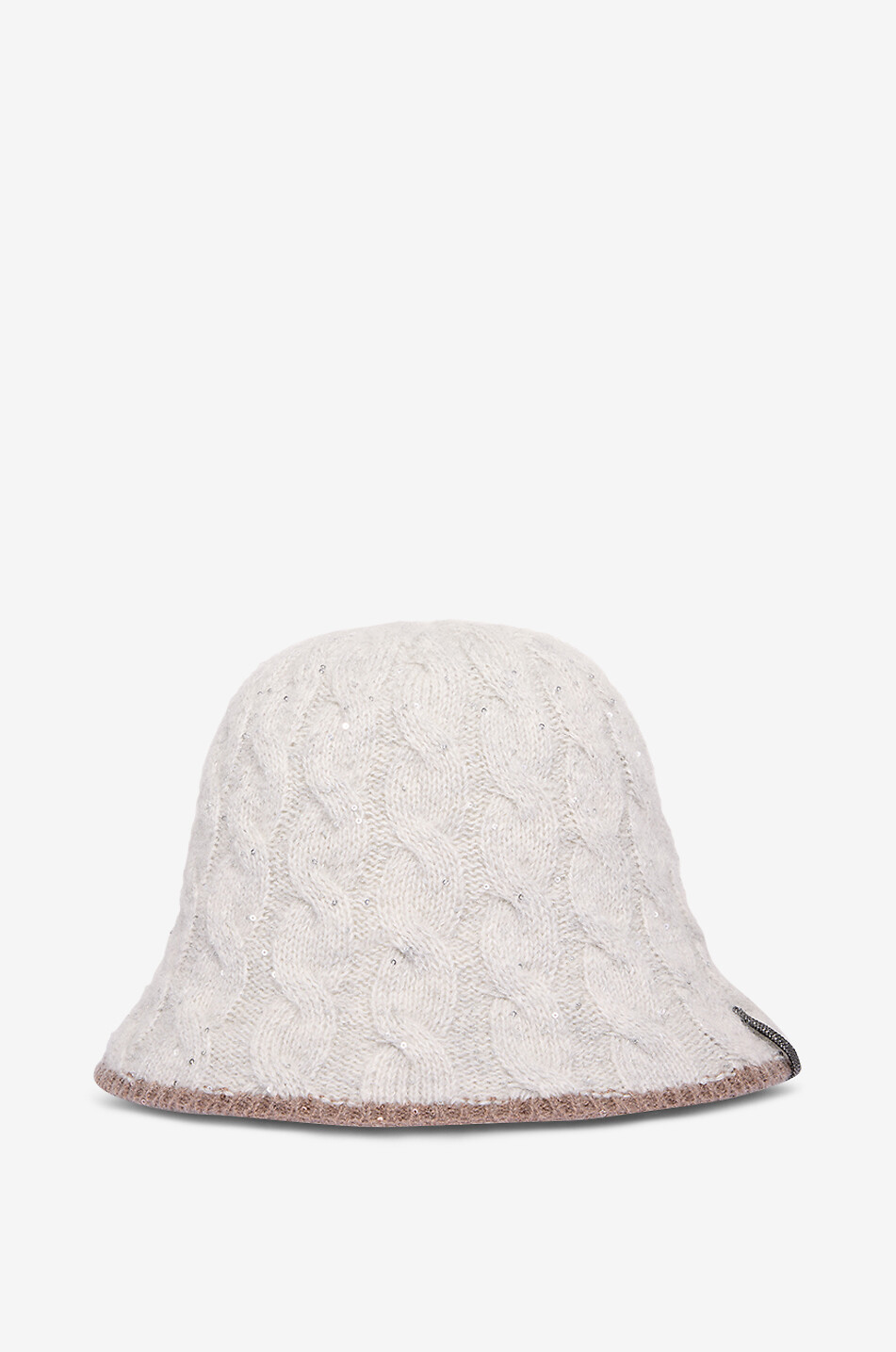 BRUNELLO CUCINELLI Chapeau cloche en maille tressée à sequins Femme GRIS 2