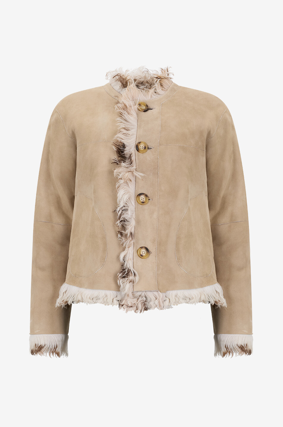 ULLA JOHNSON Manteau court réversible en peau lainée Irina Femme MULTICOLORE 6