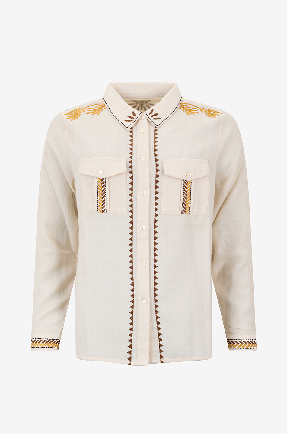 Besticktes Hemd mit klassischem Kragen Cherlo