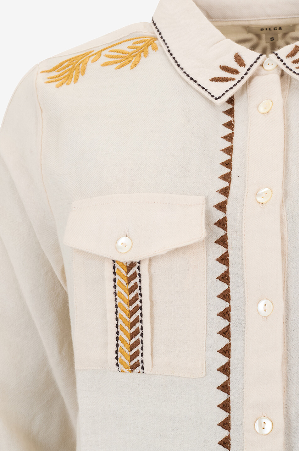DIEGA Besticktes Hemd mit klassischem Kragen Cherlo Damen CREMEFARBEN 8