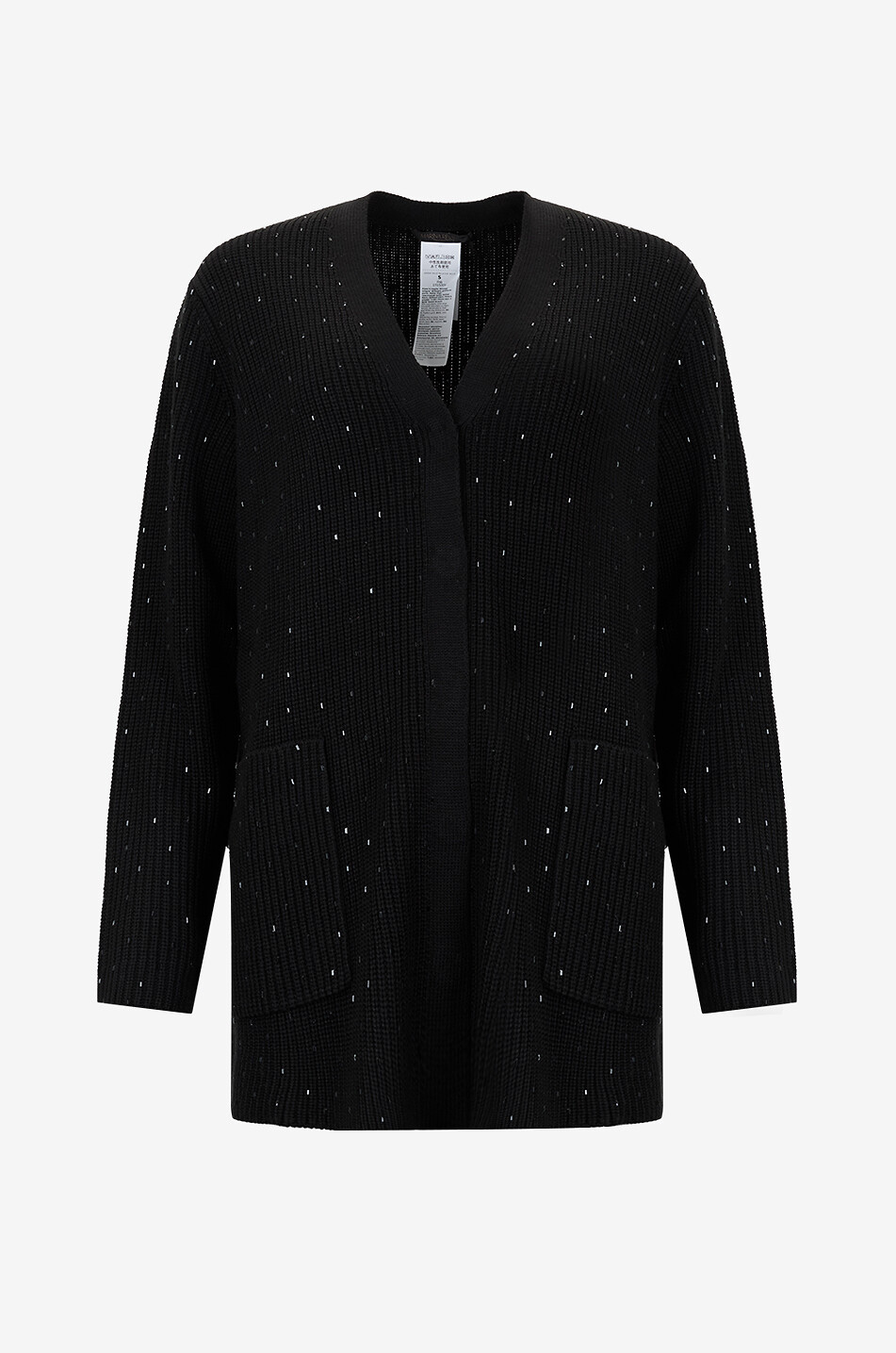 Sequin-embellished v-neck knit cardigan