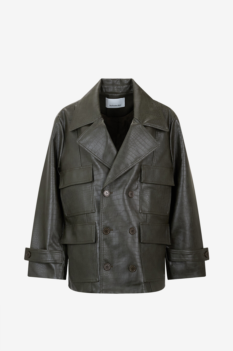 Manteau en cuir synthétique aspect crocodile Stanton