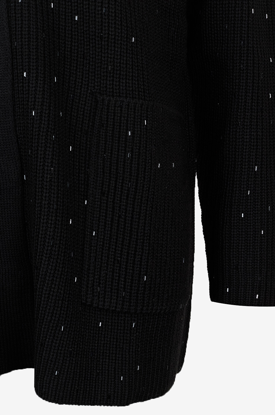 MARINA RINALDI Sequin-embellished v-neck knit cardigan Women BLACK 3