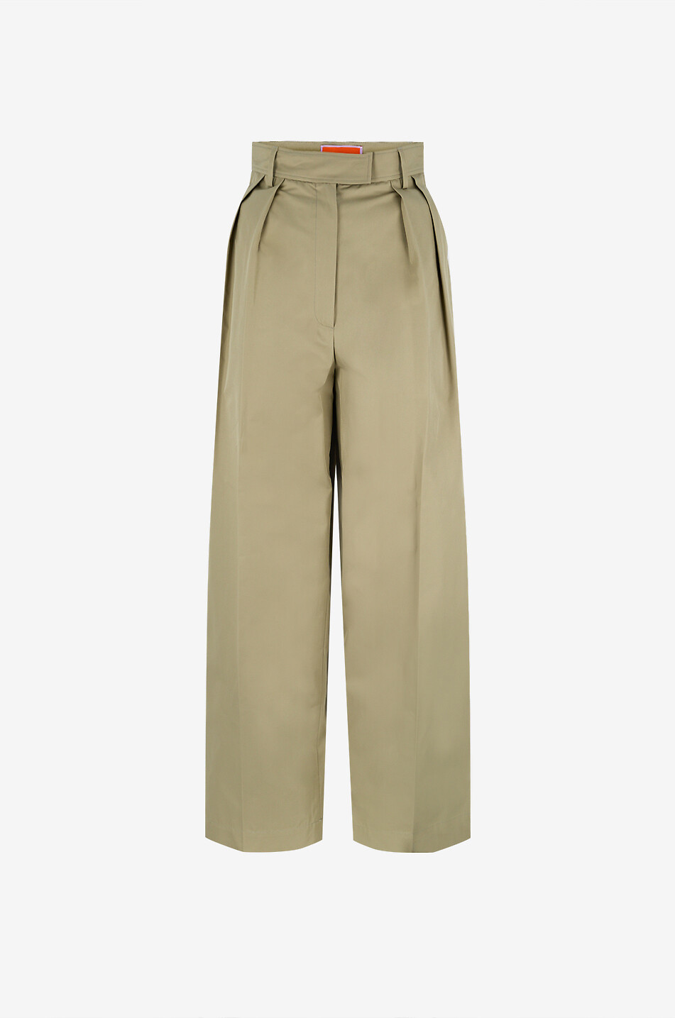 Bundfaltenhose aus Drill mit weitem Bein Brooklyn Salvia