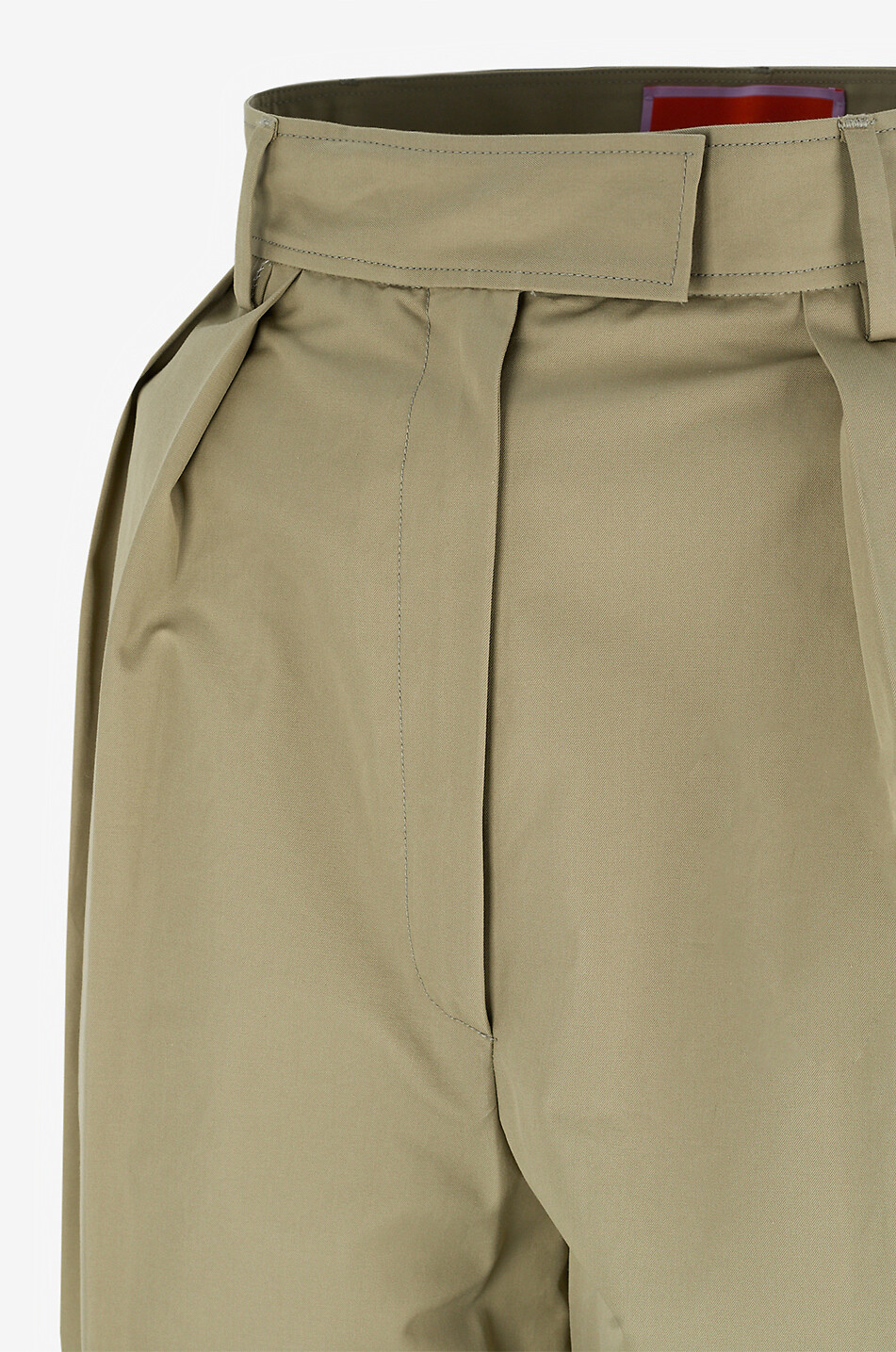 Bundfaltenhose aus Drill mit weitem Bein Brooklyn Salvia