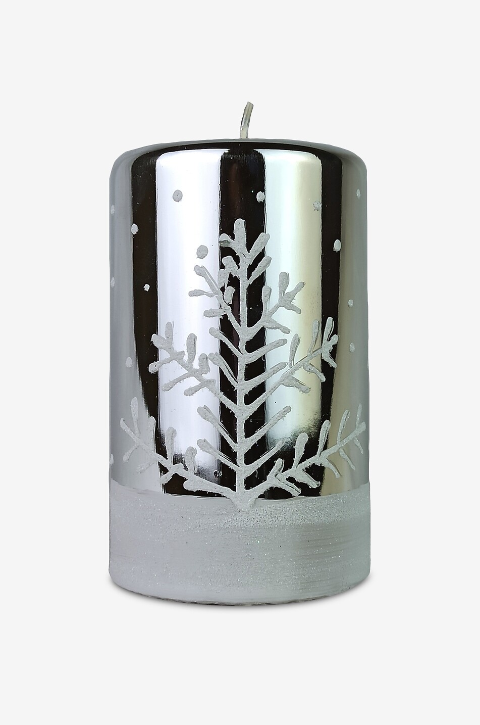 FEM CANDLES Mirror-effect pillar candle with snowy landscape - H15 Home SILVER 1