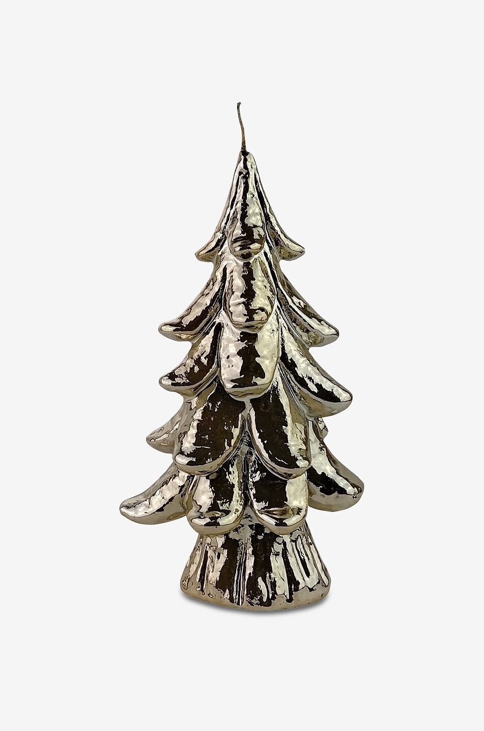 FEM CANDLES Shimmering metallic candle in fir tree shape - H20 Home WHITE 1