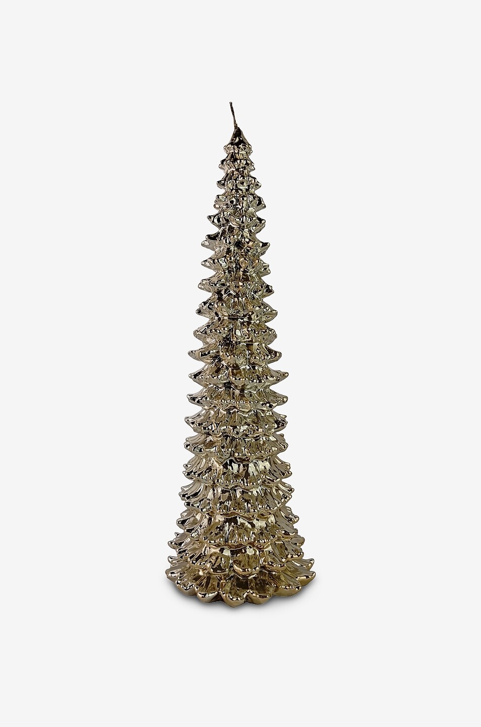 FEM CANDLES Schillernde Metallic-Kerze in Tannenform - H44 Haus WEISS 1