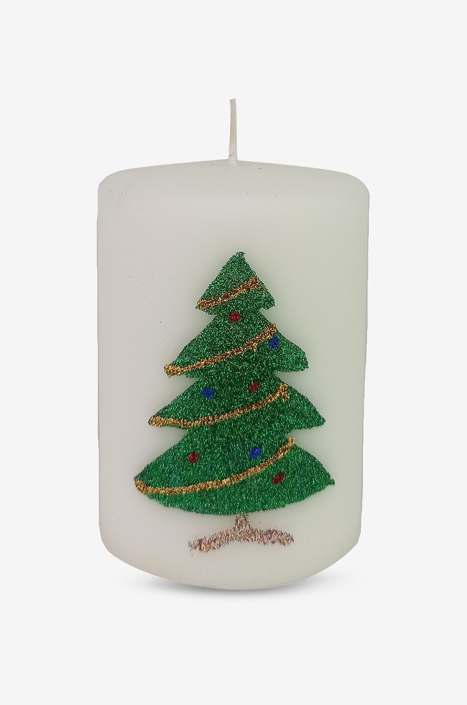 Christmas Tree embellished pillar candle - H10