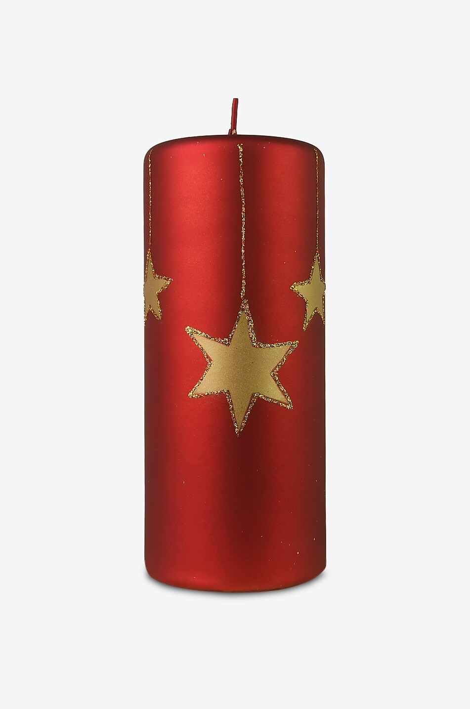 Star-embellished pillar candle - H18