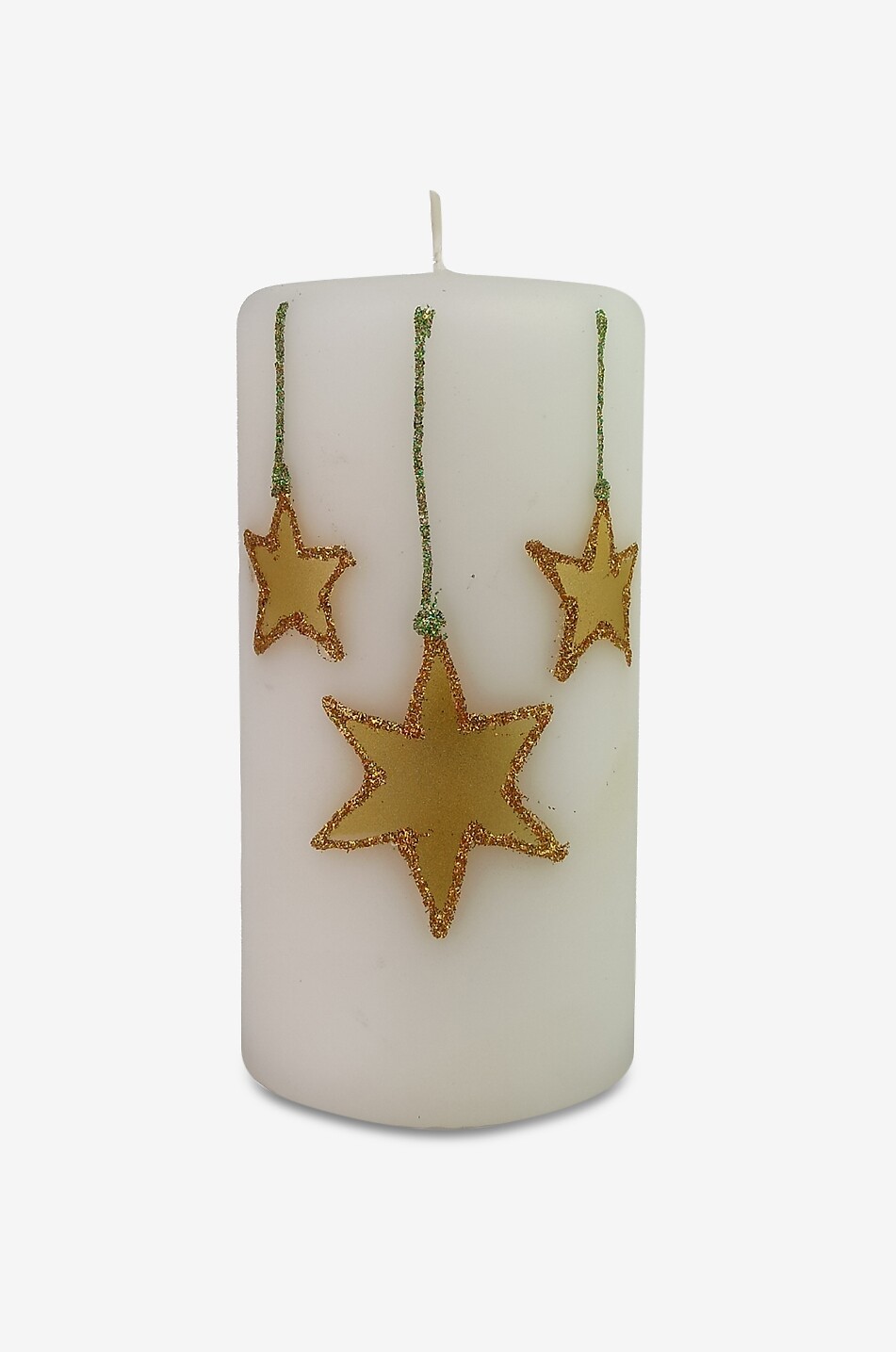 Star-embellished pillar candle - H15