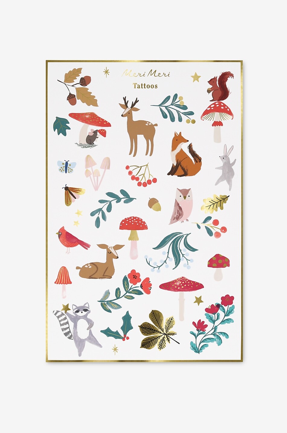 Feuilles de tatouages temporaires bois enfant