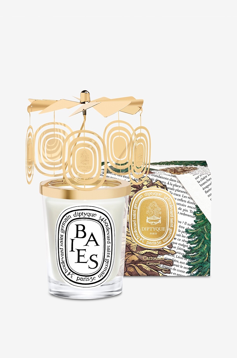 DIPTYQUE Carrousel doré pour bougie parfumée classique Maison Incolore 2