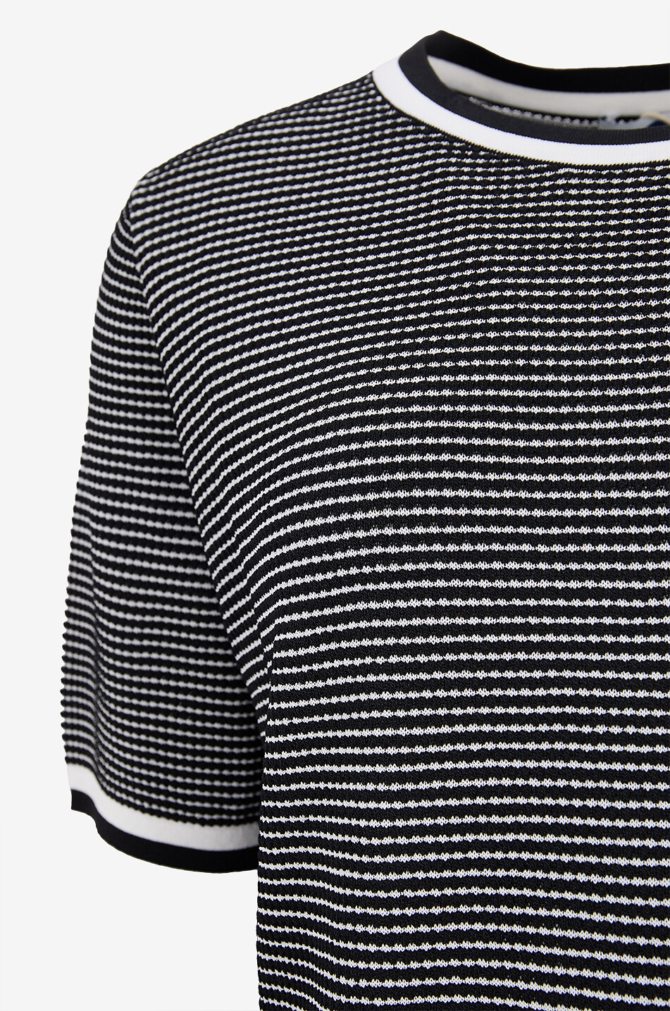 MARINA RINALDI T-shirt rayé en jersey à col rond Udente Femme NOIR 3