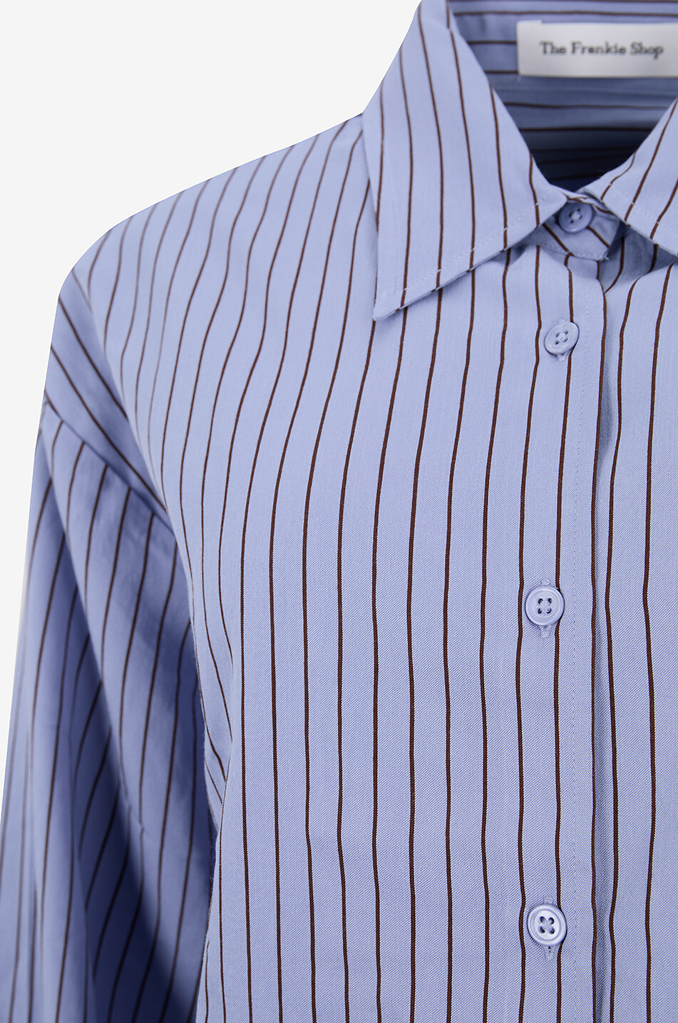 THE FRANKIE SHOP Peri striped voile long-sleeve shirt Women BLUE 3