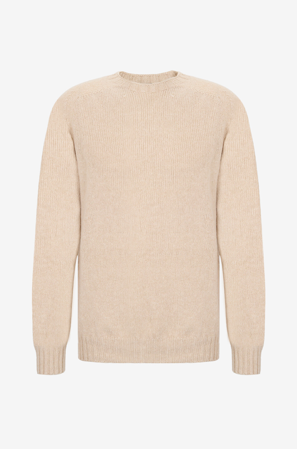 Strickpullover mit geripptem Rundhalsausschnitt