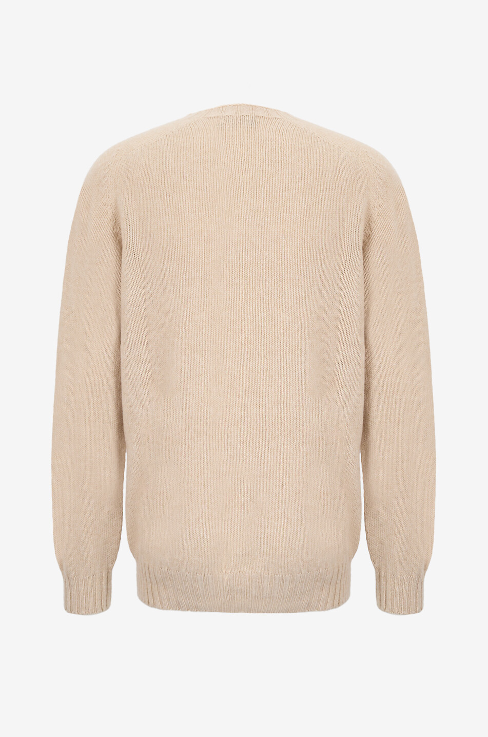 BONGENIE Strickpullover mit geripptem Rundhalsausschnitt Herren Hellbeige 2