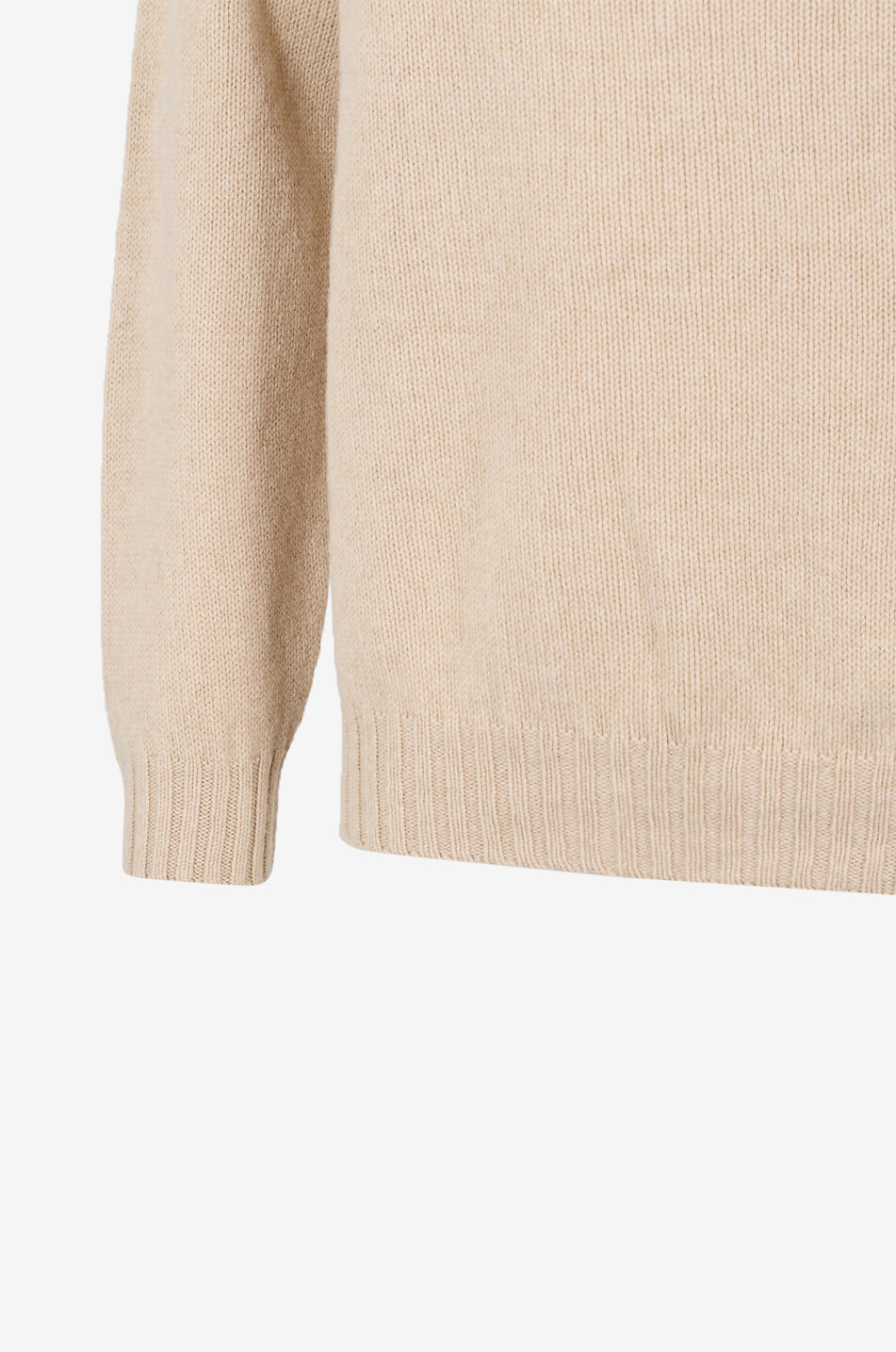 BONGENIE Strickpullover mit geripptem Rundhalsausschnitt Herren Hellbeige 3