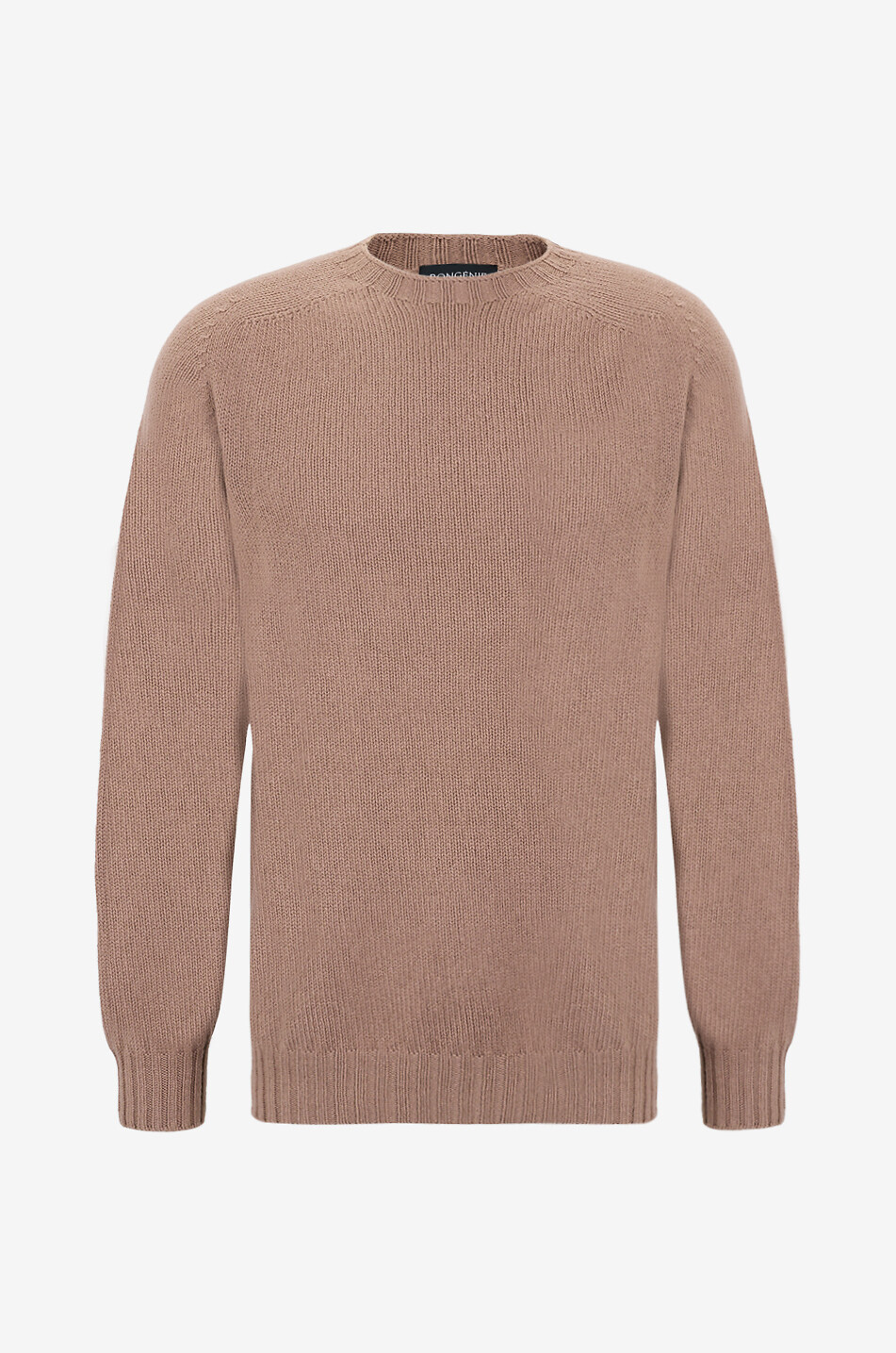 Strickpullover mit geripptem Rundhalsausschnitt