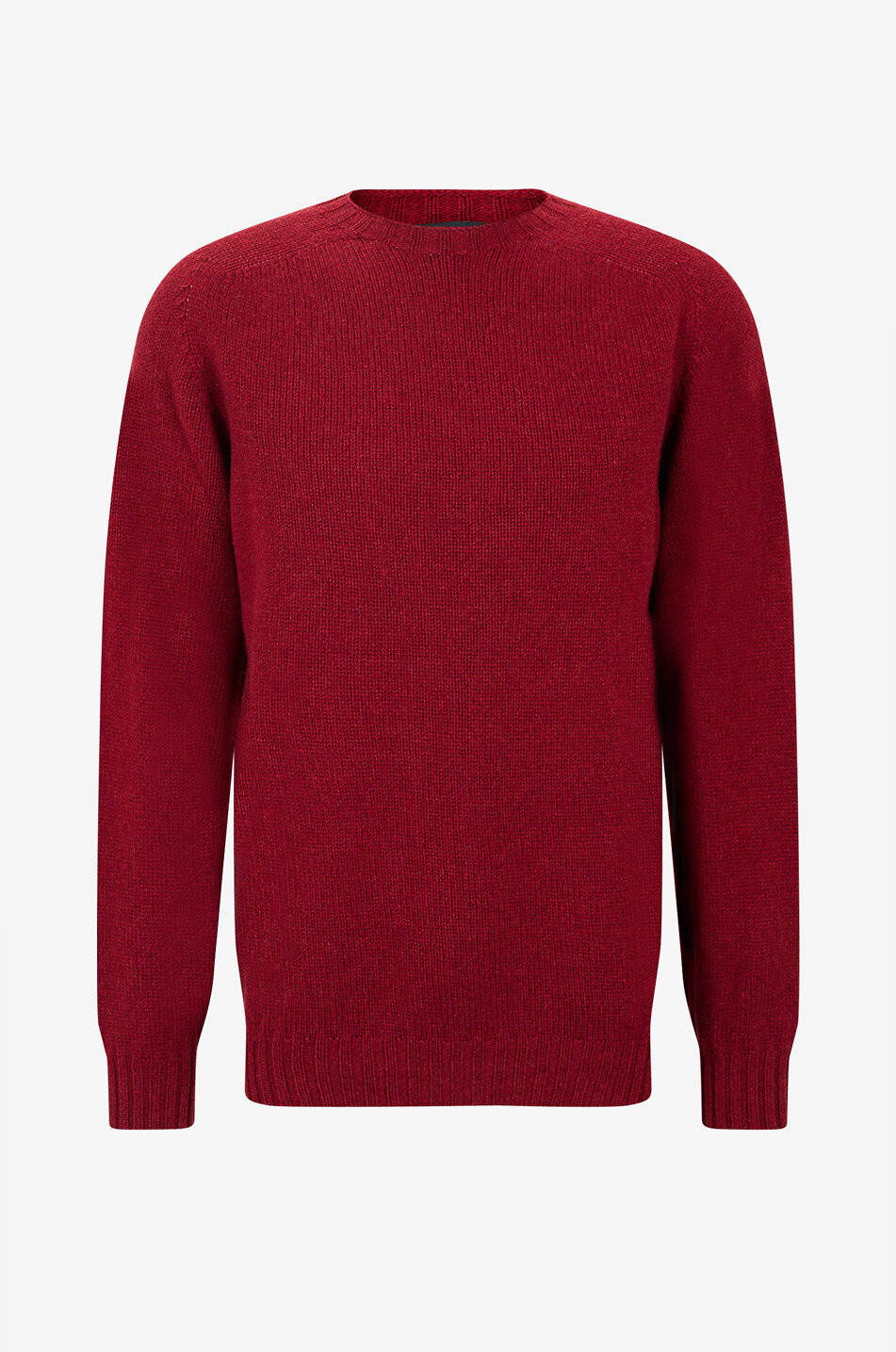 BONGENIE Strickpullover mit geripptem Rundhalsausschnitt Herren DUNKELROT 1