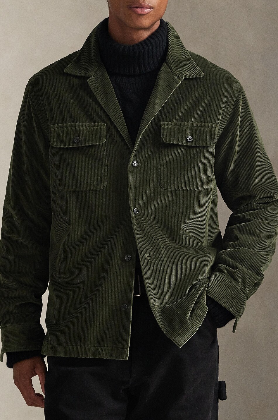 POLO RALPH LAUREN Camp corduroy overshirt Men GREEN 9