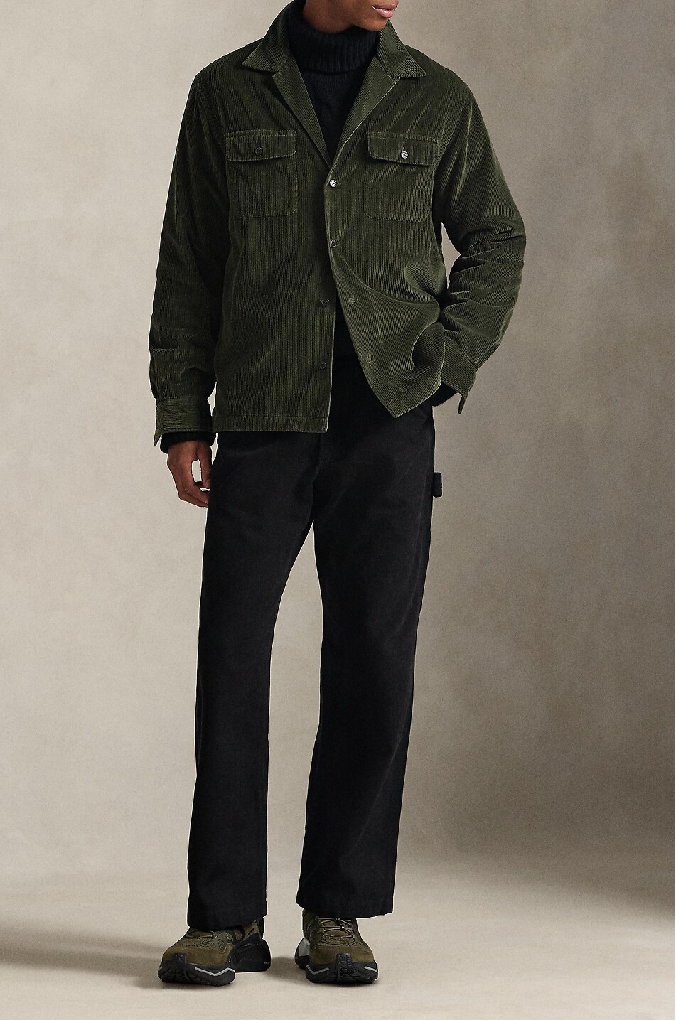 POLO RALPH LAUREN Camp corduroy overshirt Men GREEN 4