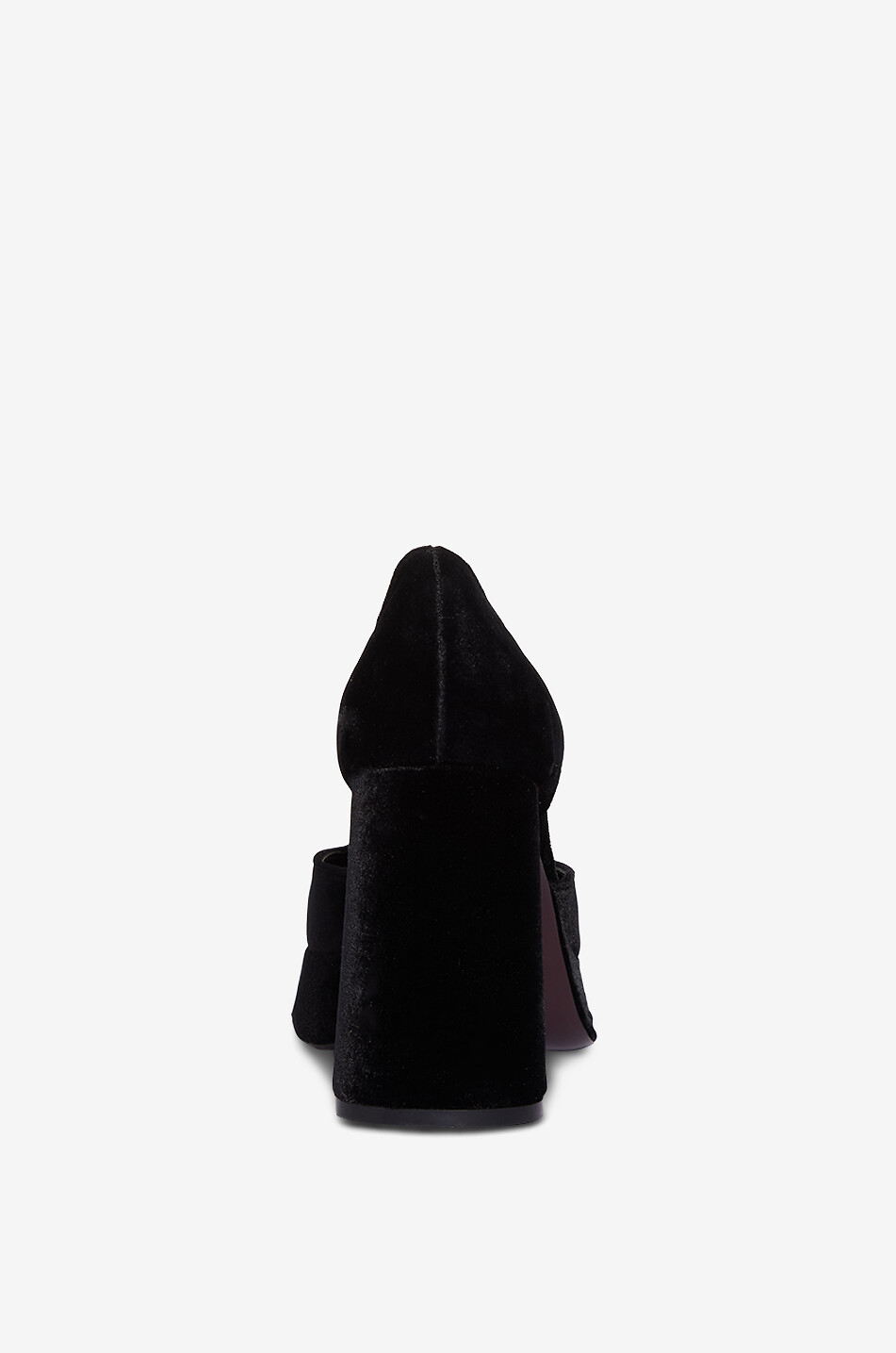 BONGÉNIE Sandales en velours à talon carré Mira Femme NOIR 4