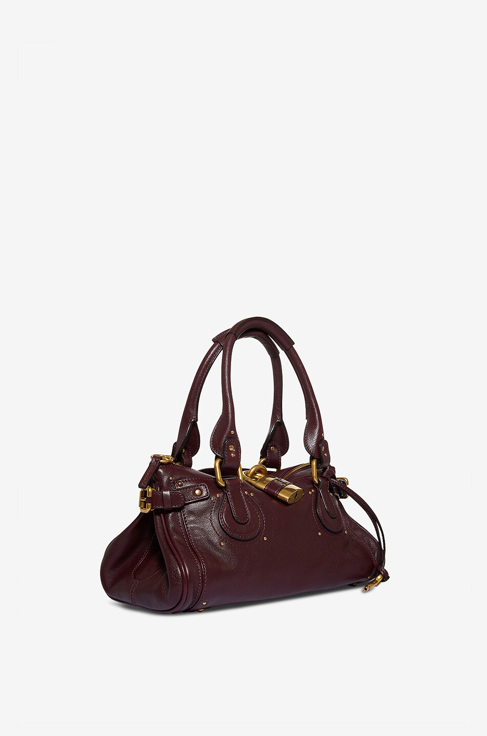 CHLOE Sac à main rectangulaire en cuir lisse Paddington Femme ROUGE FONCÉ 2