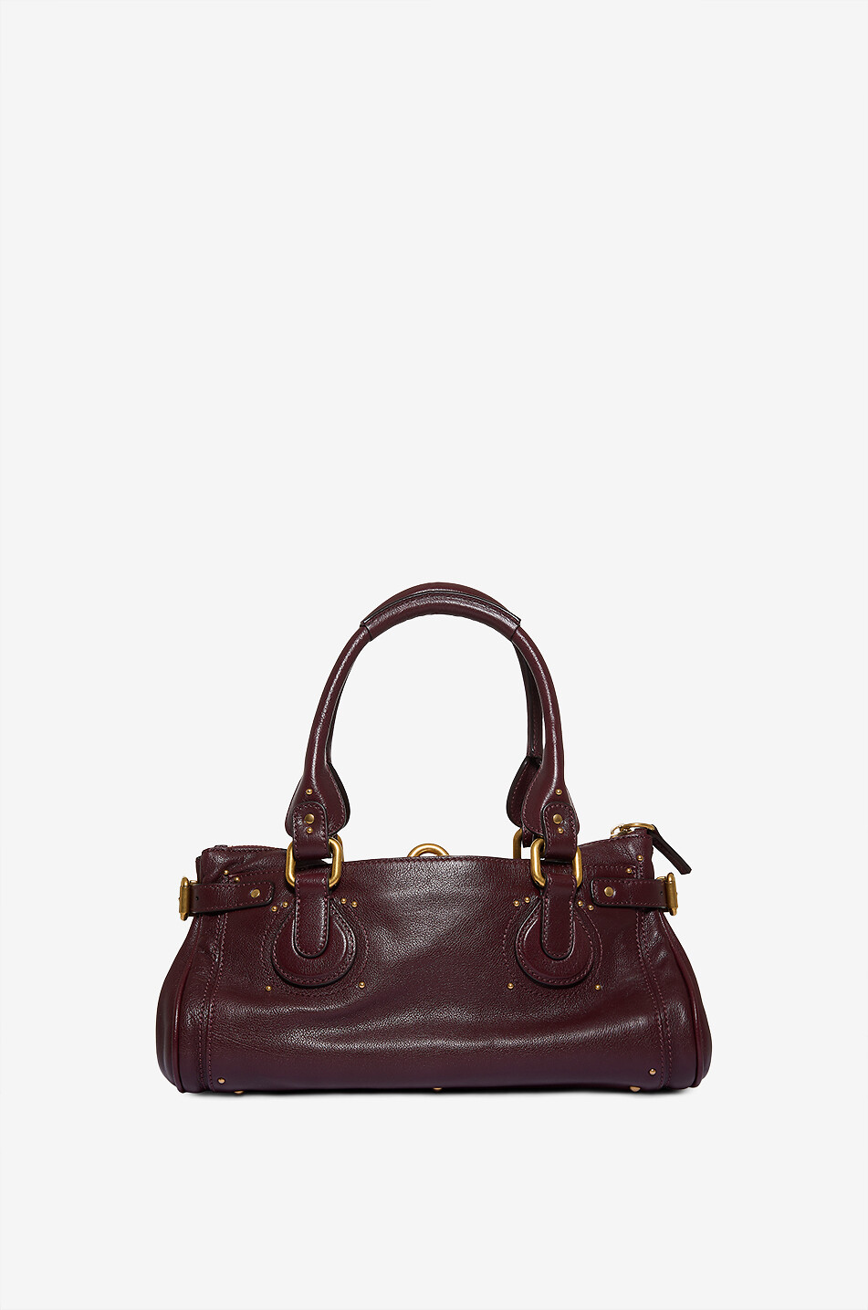CHLOE Sac à main rectangulaire en cuir lisse Paddington Femme ROUGE FONCÉ 3