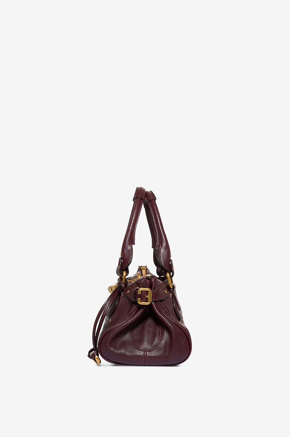 CHLOE Sac à main rectangulaire en cuir lisse Paddington Femme ROUGE FONCÉ 4