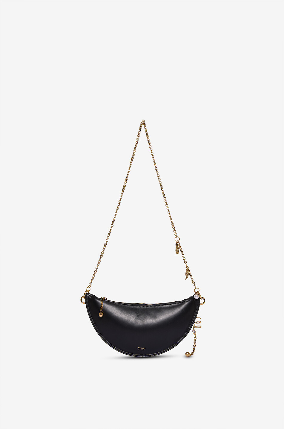 CHLOE Sac porté épaule demi-lune en cuir Icons Femme NOIR 1