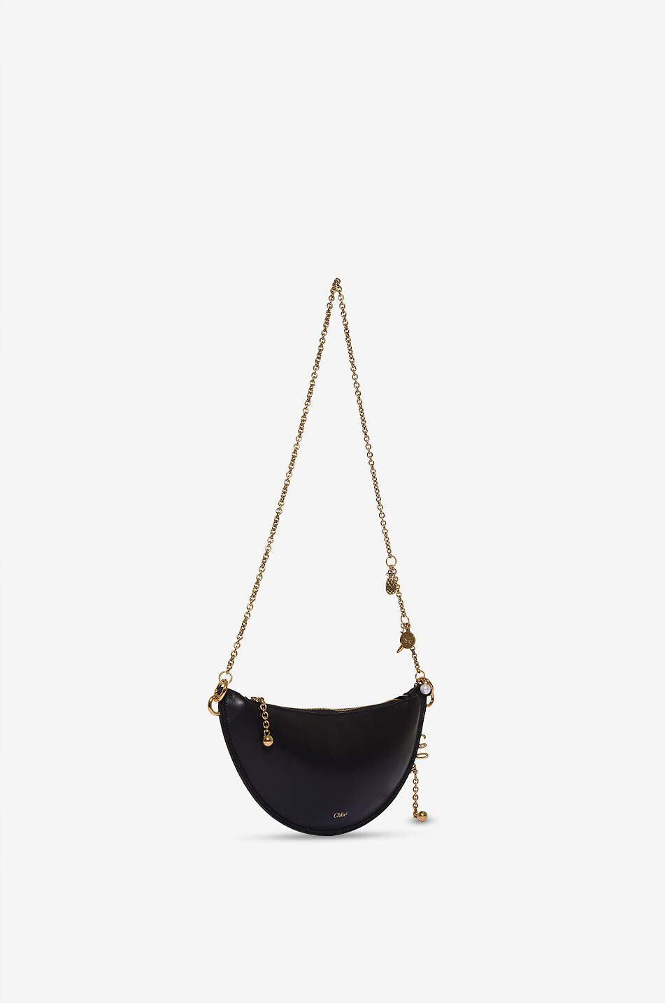 CHLOE Sac porté épaule demi-lune en cuir Icons Femme NOIR 2