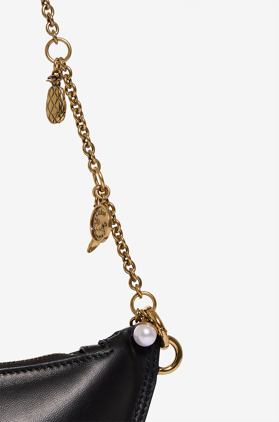 CHLOE Sac porté épaule demi-lune en cuir Icons Femme NOIR 5