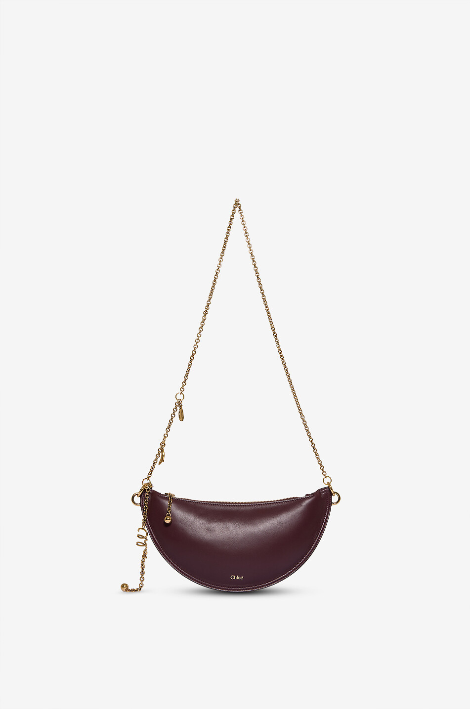 CHLOE Sac porté épaule demi-lune en cuir Icons Femme ROUGE FONCÉ 1