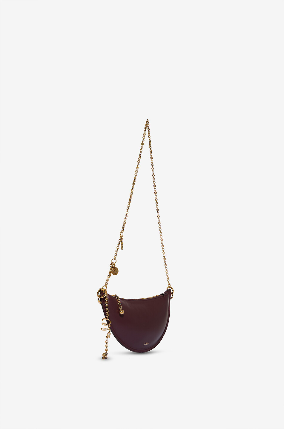 CHLOE Sac porté épaule demi-lune en cuir Icons Femme ROUGE FONCÉ 2