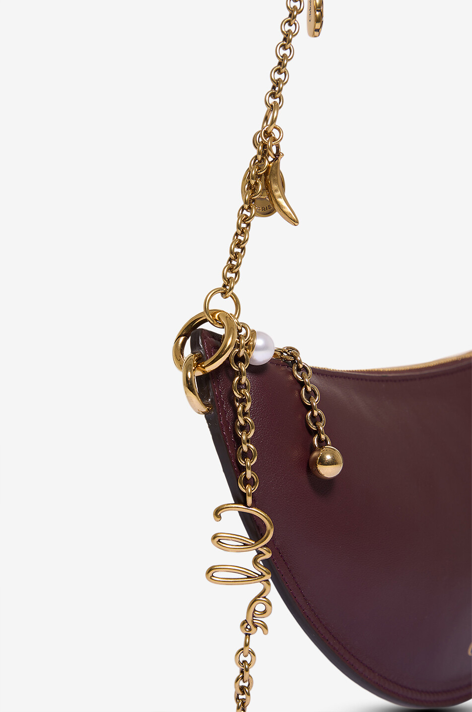 CHLOE Sac porté épaule demi-lune en cuir Icons Femme ROUGE FONCÉ 5