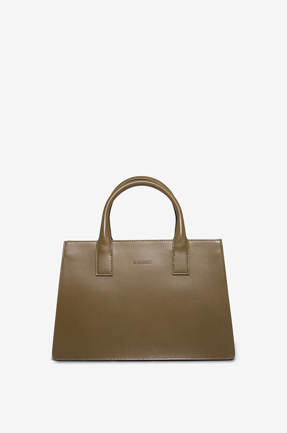 DE MARQUET Bonjour veal leather tote bag Women KHAKI 1