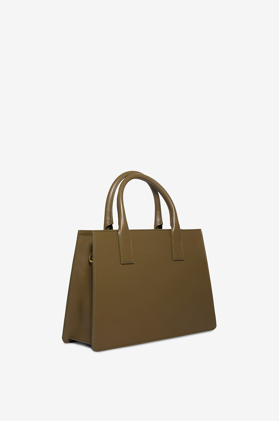 DE MARQUET Bonjour veal leather tote bag Women KHAKI 2