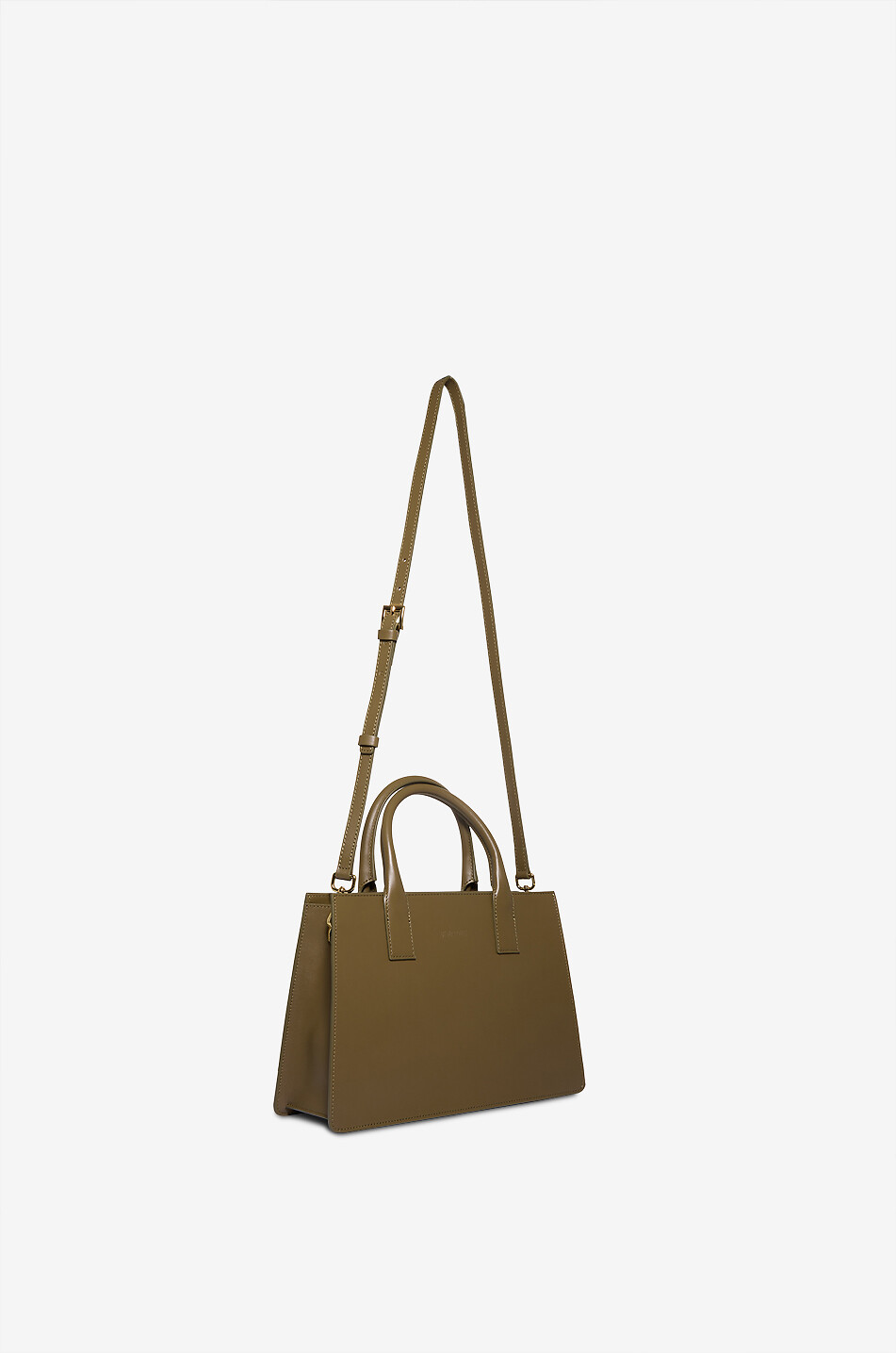 DE MARQUET Bonjour veal leather tote bag Women KHAKI 5