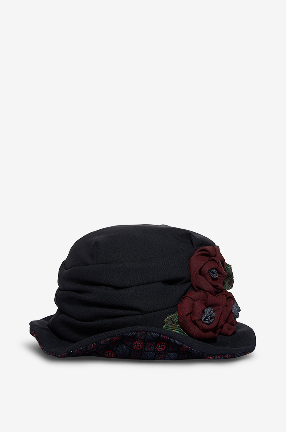 GREVI Chapeau cloche avec application de roses Femme BLEU MOYEN 2