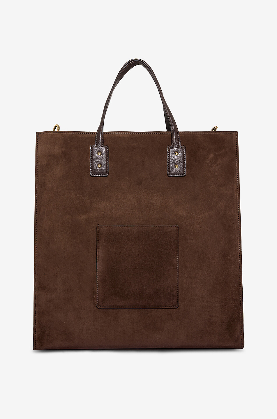 DE MARQUET Essential Large suede tote bag Women DARK BROWN 3