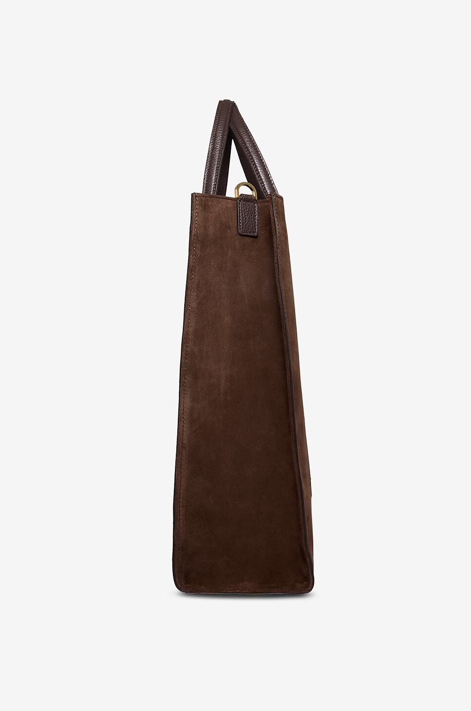 DE MARQUET Essential Large suede tote bag Women DARK BROWN 4