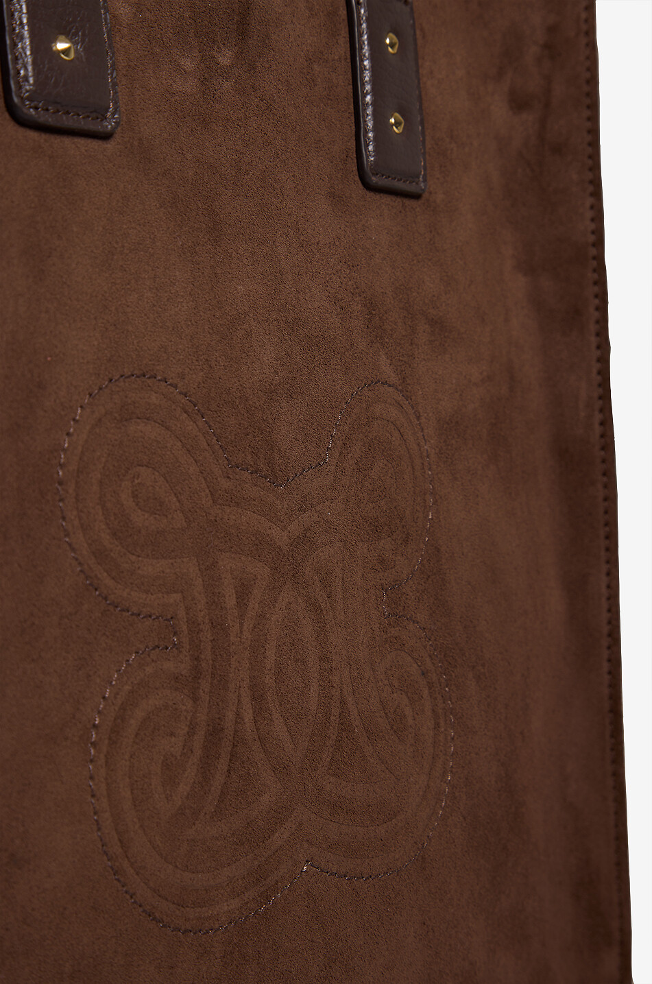 DE MARQUET Essential Large suede tote bag Women DARK BROWN 6