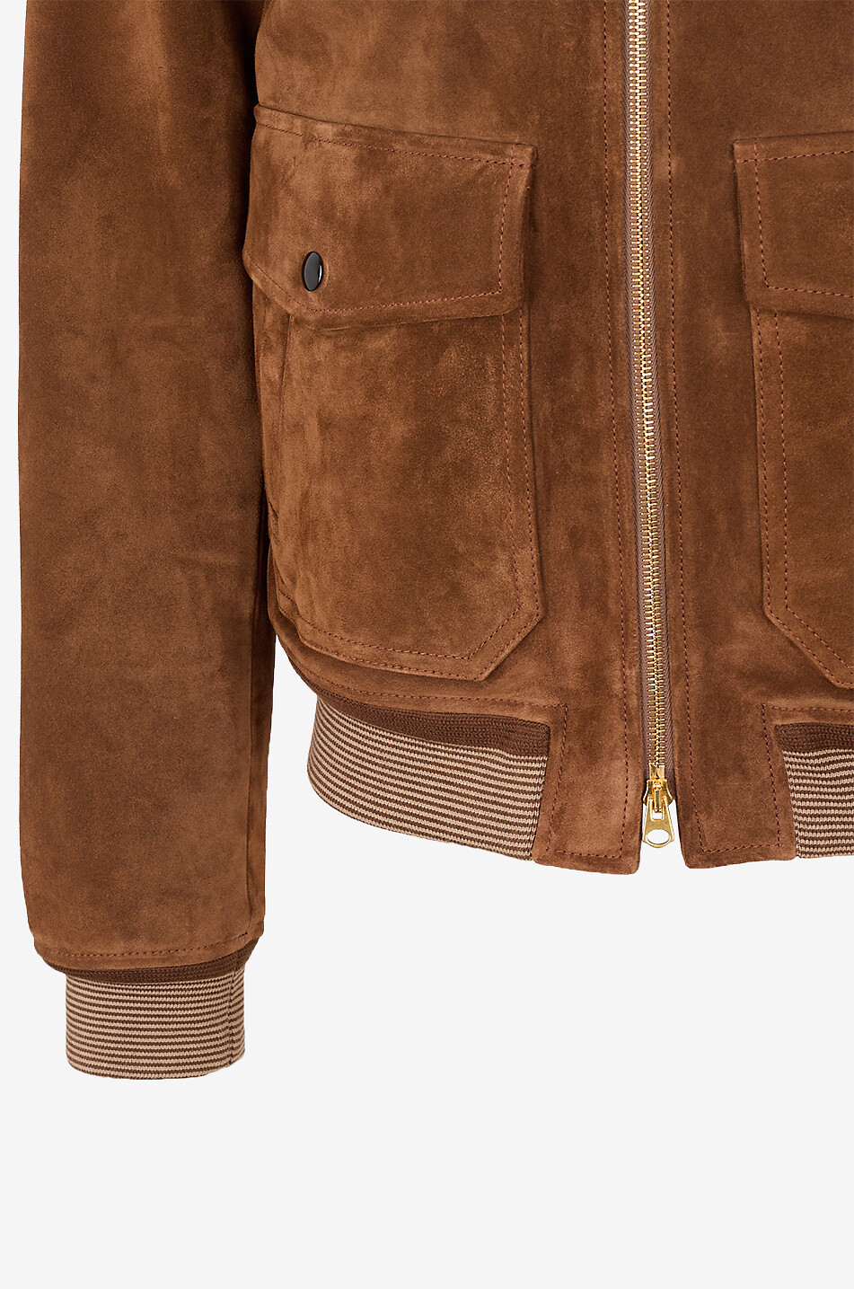 DRAKES A2 Bomber short suede jacket Men BROWN 3