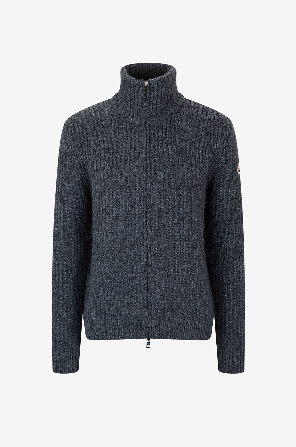 MONCLER Cardigan à col montant en maille Homme GRIS 1