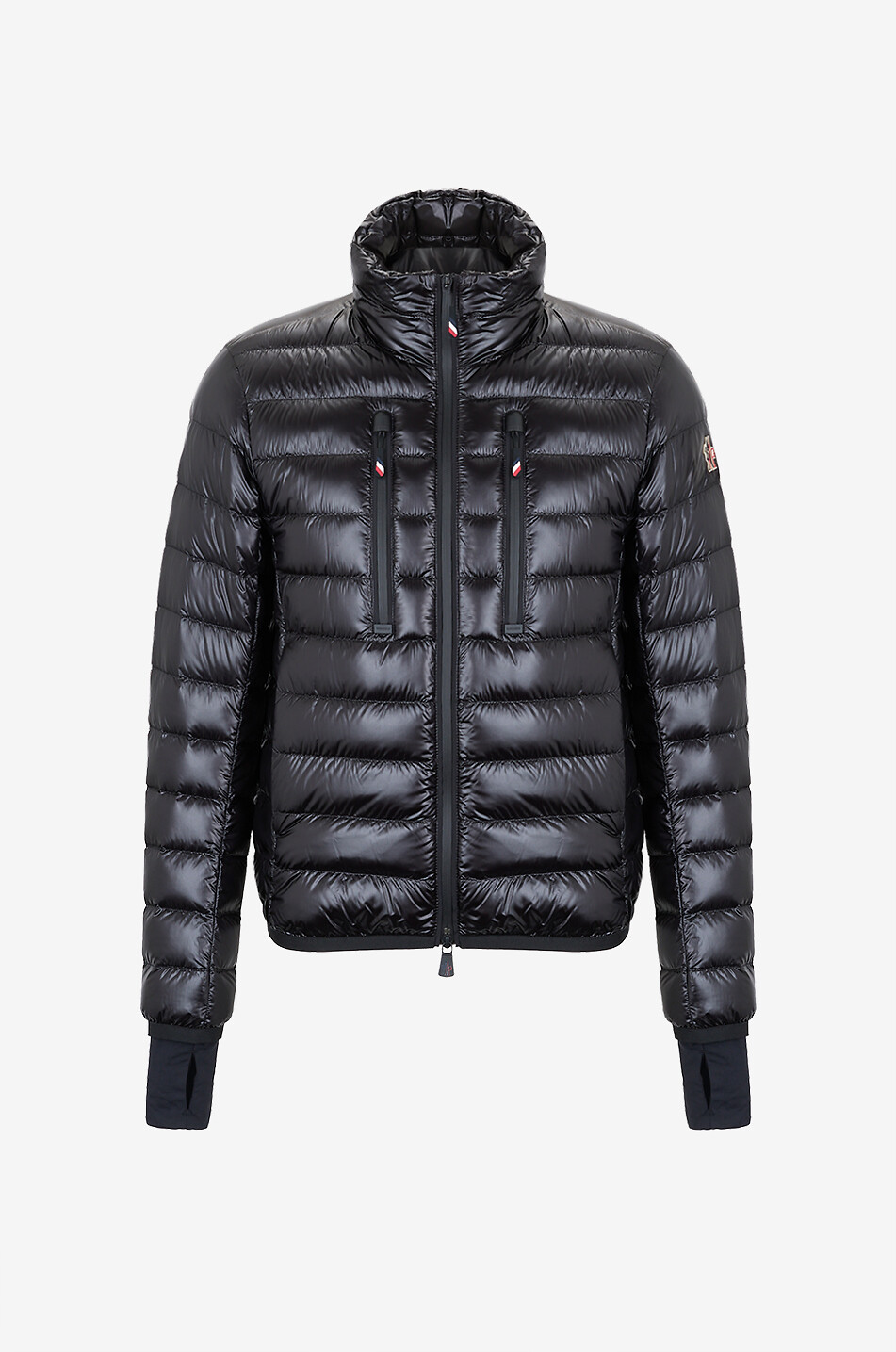 Kurze Steppjacke aus technischem Stoff mit Stehkragen