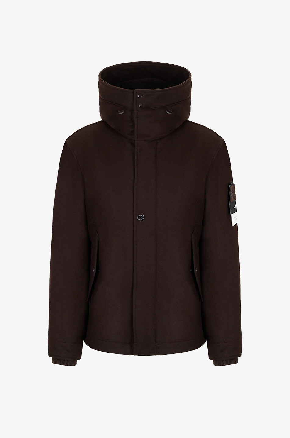 STONE ISLAND Stehkragenmantel aus Flanell Herren BRAUN 1