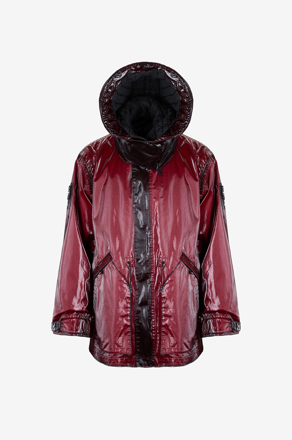 Technical fabric parka with kangaroo pocket