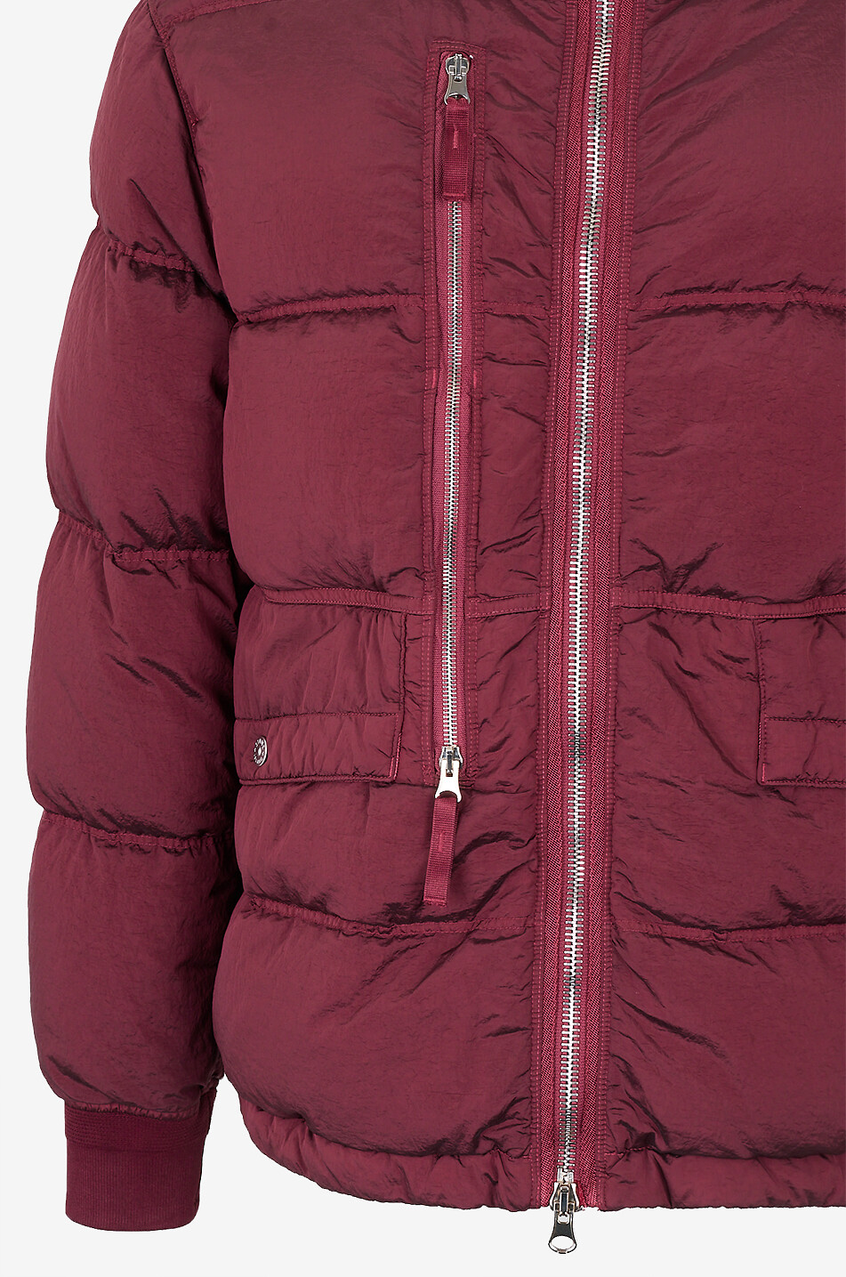 STONE ISLAND Kurze Steppjacke aus schimmerndem Funktionsstoff mit Stehkragen Herren DUNKELROT 3